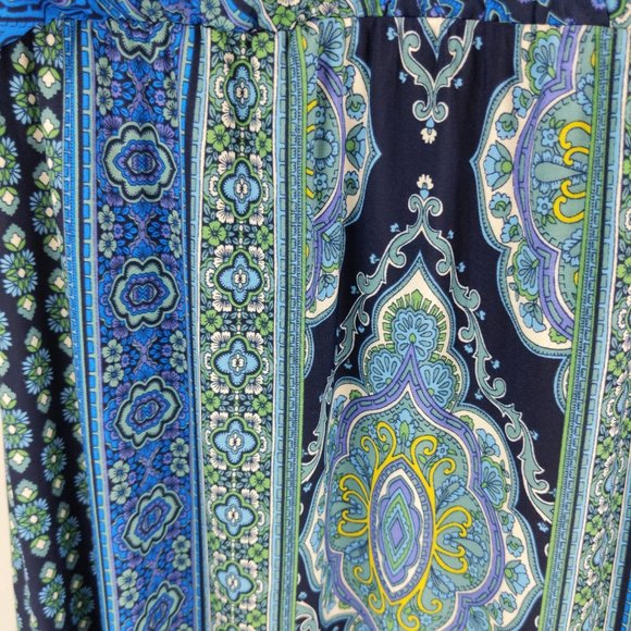 NWT London Times Blue Patterned Maxi Dress Size 6P - Picture 4 of 8